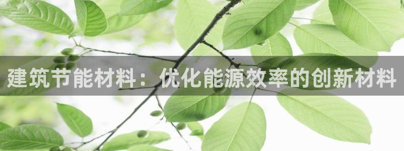 e尊官网：建筑节能材料：优化能源效率的创新材料