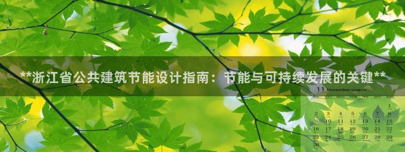 e尊国际娱乐官网下载：**浙江省公共建筑节能设计指南：节能与可持续发展的关键**