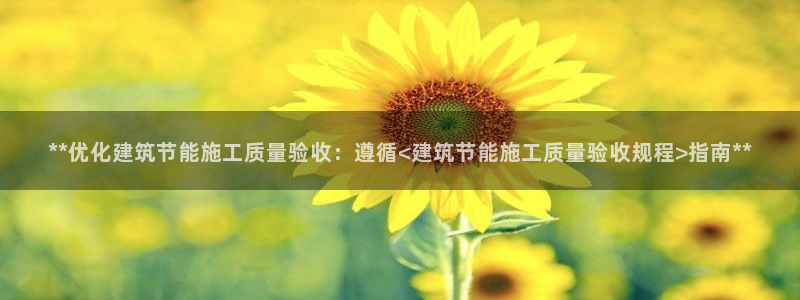 e尊国际-e尊国际官网：**优化建筑节能施工质量验收：遵循<建筑节能施工质量验收规程>指南**