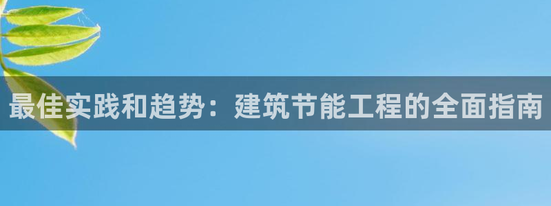 e尊国际官网：最佳实践和趋势：建筑节能工程的全面指南