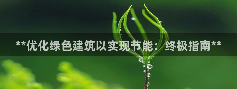 e尊国际-可可计划：**优化绿色建筑以实现节能：终极指南**